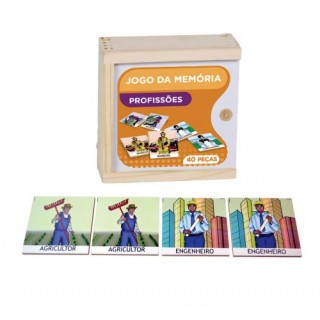 Profissões, 40 peças, jogo da memoria,  brinquedos educativos, criativos, Mdf, 3+